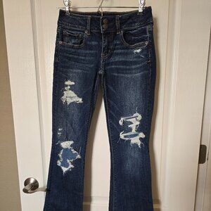 NWOT American Eagle Women's Artist Flare Low-Rise Distressed Jeans